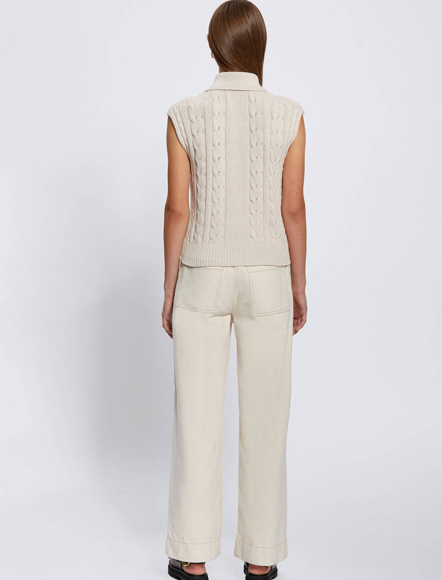 Knitss Organik Pamuk Düğme Kapamalı Krem Triko Knitss Organik Pamuk Düğme Kapamalı Krem Triko