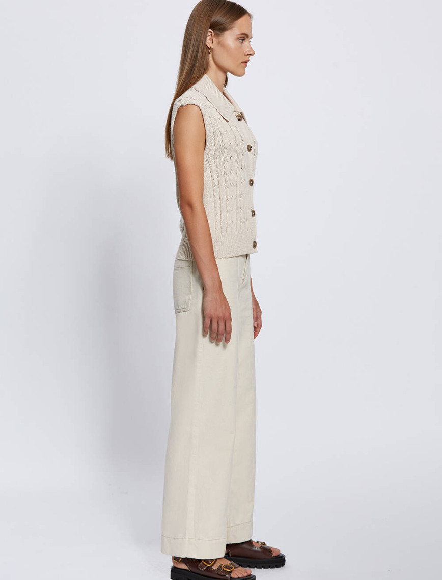 Knitss Organik Pamuk Düğme Kapamalı Krem Triko Knitss Organik Pamuk Düğme Kapamalı Krem Triko