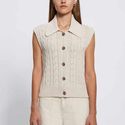 Knitss Organik Pamuk Düğme Kapamalı Krem Triko Knitss Organik Pamuk Düğme Kapamalı Krem Triko