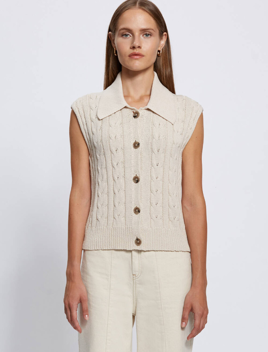 Knitss Organik Pamuk Düğme Kapamalı Krem Triko Knitss Organik Pamuk Düğme Kapamalı Krem Triko