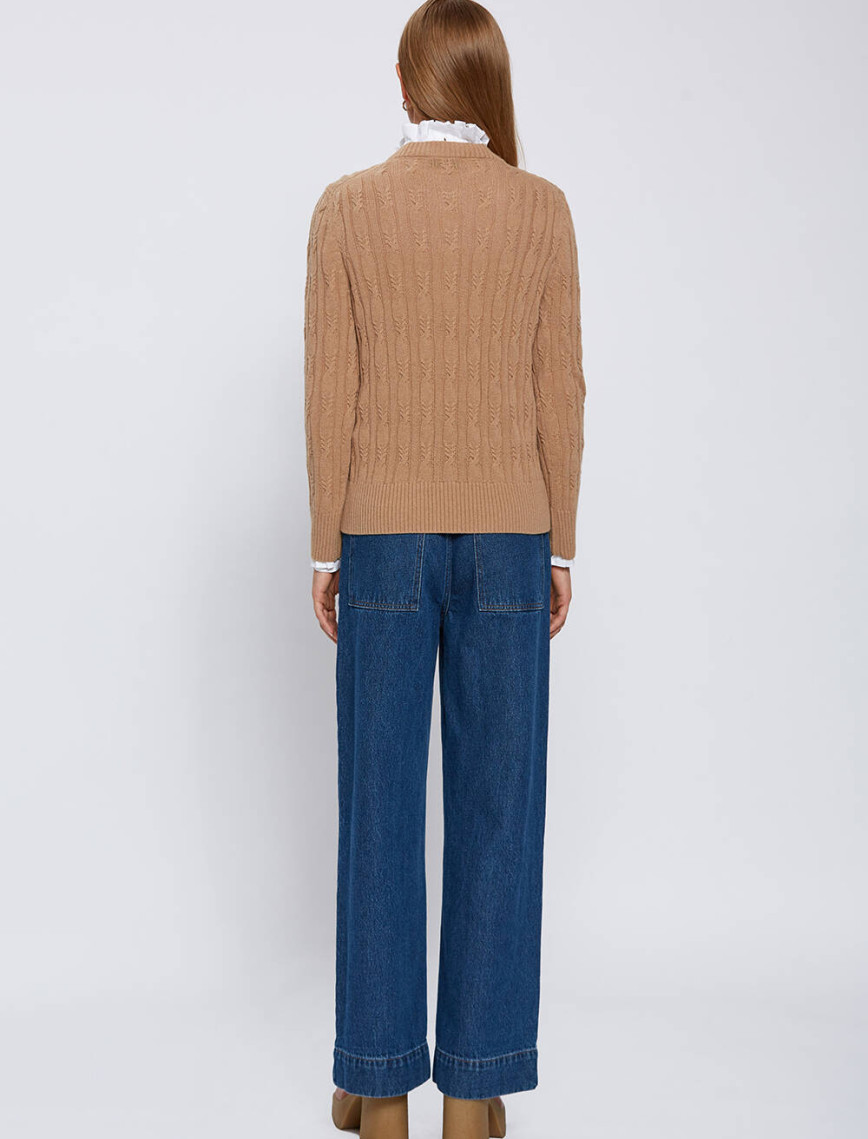 Knitss Kaşmir Karışımlı Saç Örgü Camel Triko Knitss Kaşmir Karışımlı Saç Örgü Camel Triko