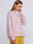 Knitss Kaşmir Karışımlı Saç Örgü Detaylı Açık Pembe Triko Knitss Kaşmir Karışımlı Saç Örgü Detaylı Açık Pembe Triko
