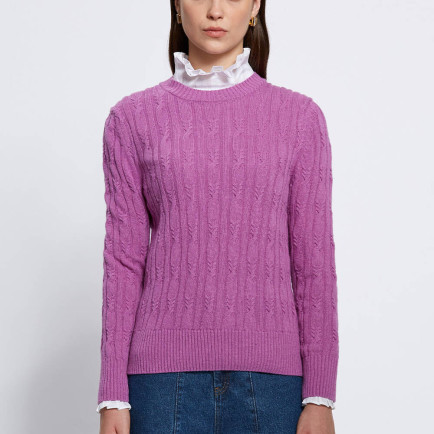 Knitss Kaşmir Karışımlı Saç Örgü Leylak Rengi Triko Knitss Kaşmir Karışımlı Saç Örgü Leylak Rengi Triko