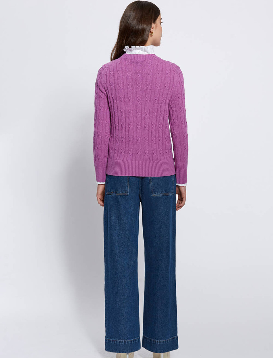 Knitss Kaşmir Karışımlı Saç Örgü Leylak Rengi Triko Knitss Kaşmir Karışımlı Saç Örgü Leylak Rengi Triko