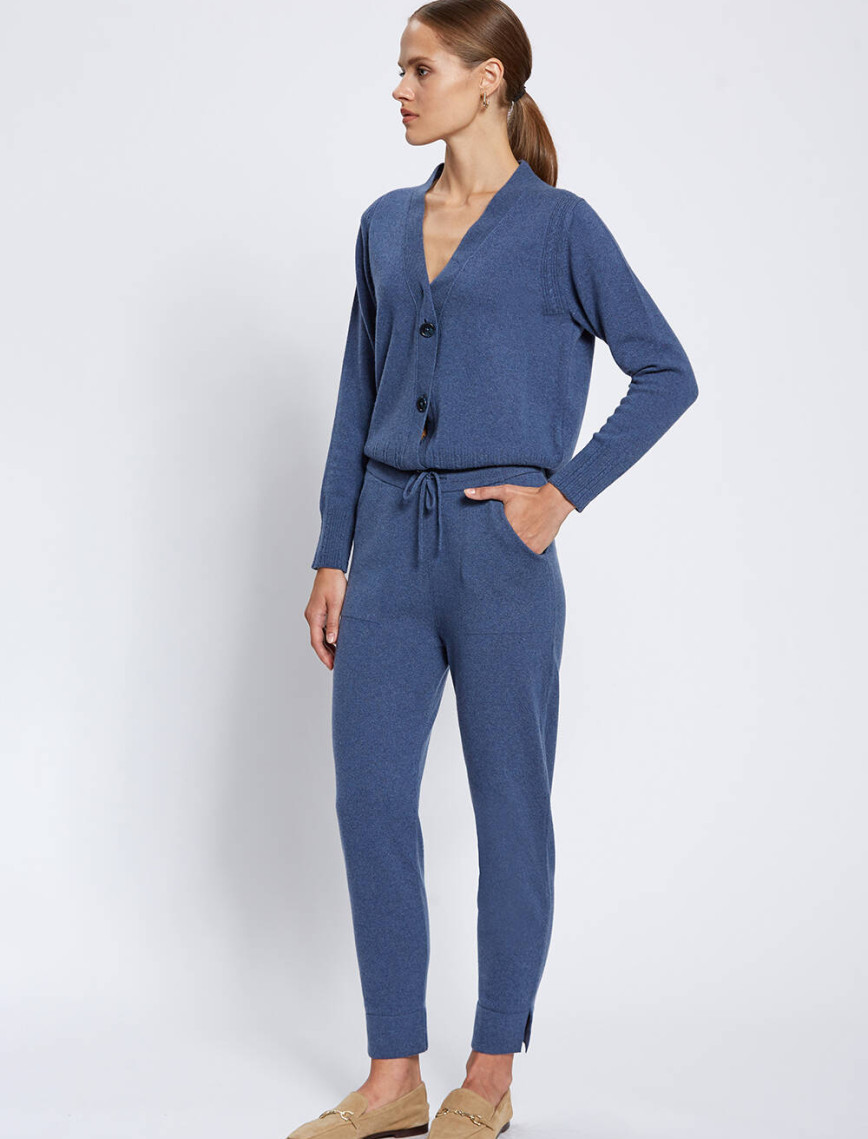 Knitss Kaşmir Mavi Triko Jogger Pantolon Knitss Kaşmir Mavi Triko Jogger Pantolon