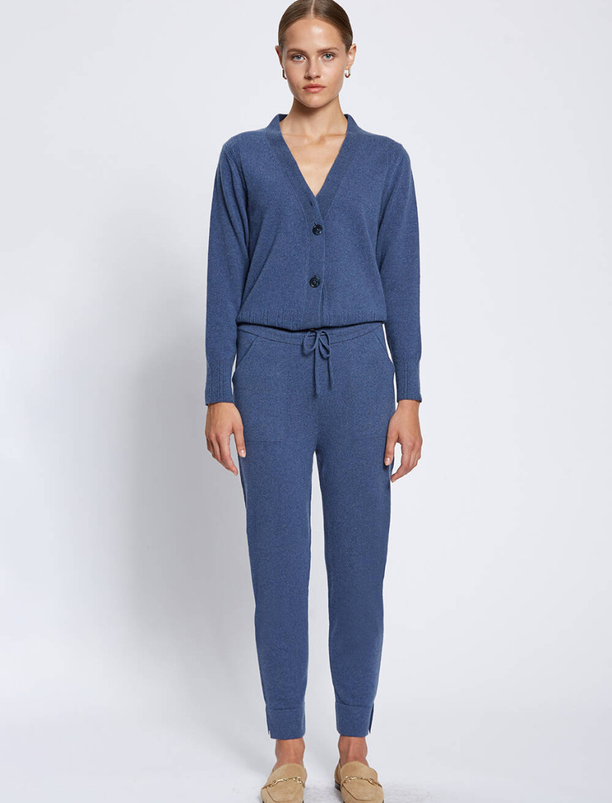 Knitss Kaşmir Mavi Triko Jogger Pantolon Knitss Kaşmir Mavi Triko Jogger Pantolon