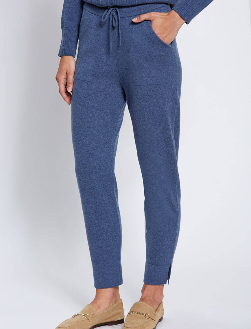 Knitss Kaşmir Mavi Triko Jogger Pantolon Knitss Kaşmir Mavi Triko Jogger Pantolon