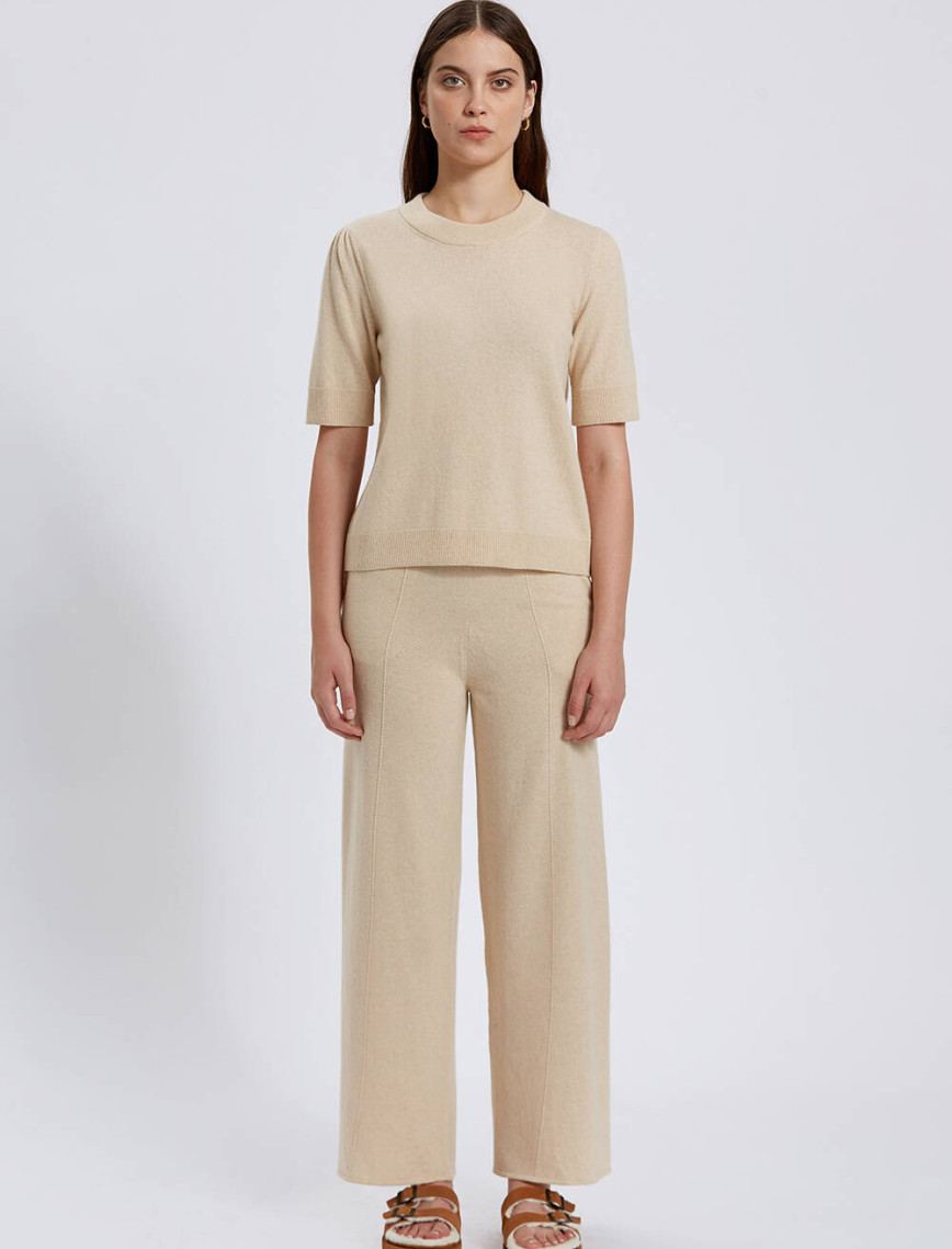 Knitss Kaşmir Karışımlı Bej Triko Üst Knitss Kaşmir Karışımlı Bej Triko Üst