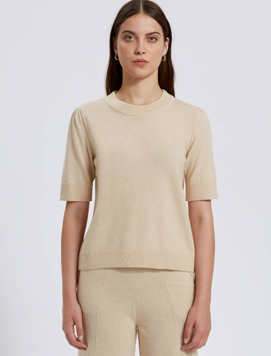 Knitss Kaşmir Karışımlı Bej Triko Üst Knitss Kaşmir Karışımlı Bej Triko Üst