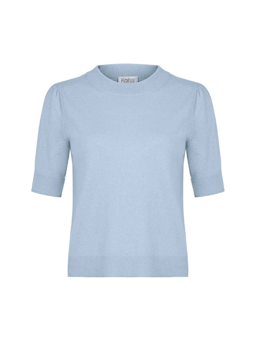Knitss Kaşmir Karışımlı Buz Mavisi Triko Üst