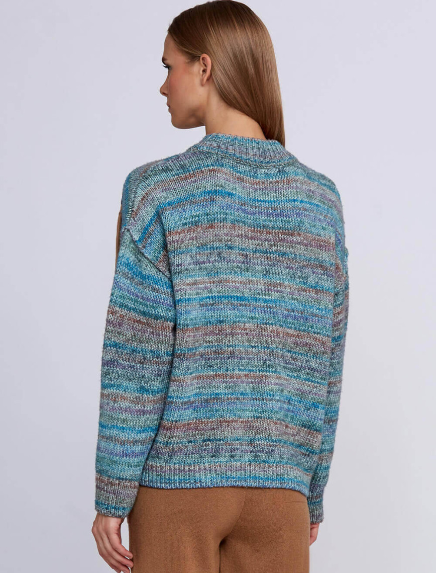 Knitss Organik Pamuk Yün Karışımlı Mavi Triko Knitss Organik Pamuk Yün Karışımlı Mavi Triko