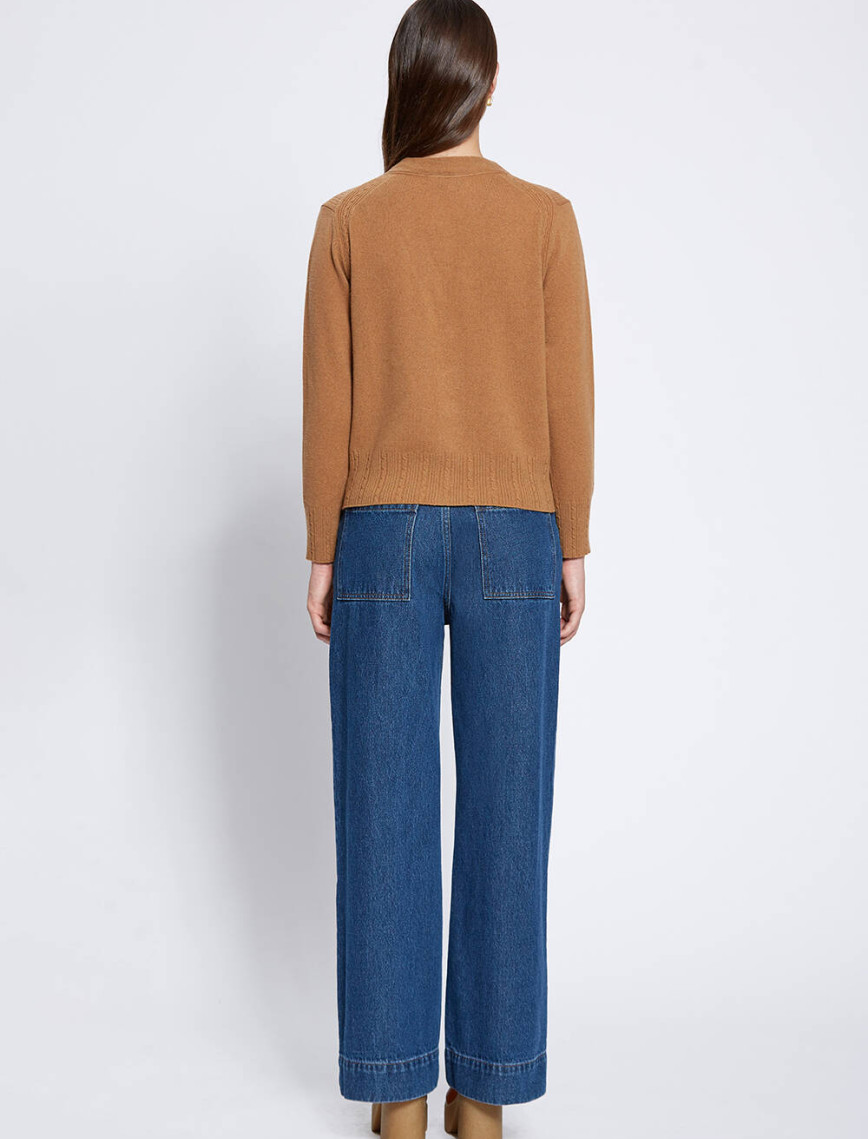 Knitss Saç Örgü Detaylı Camel Kaşmir Triko Hırka Knitss Saç Örgü Detaylı Camel Kaşmir Triko Hırka