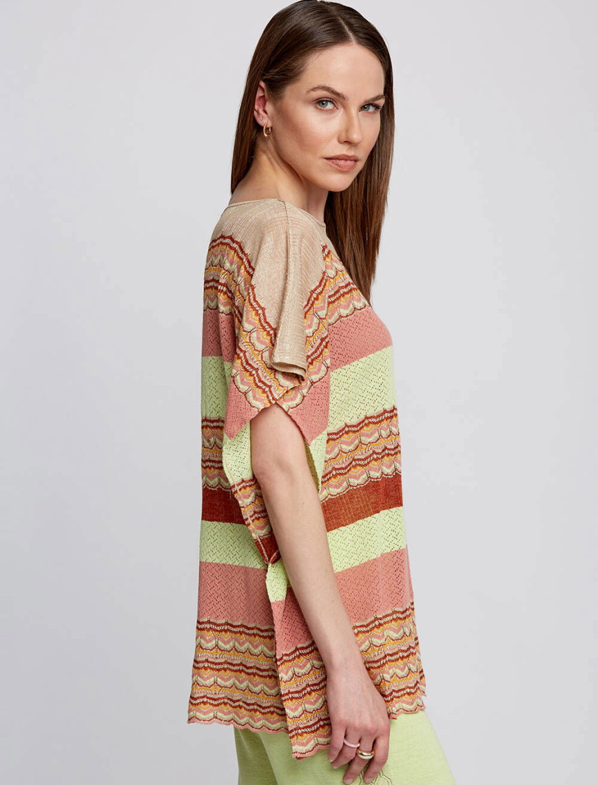 Knitss Kayık Yaka Ajur Detaylı Triko Tunik Knitss Kayık Yaka Ajur Detaylı Triko Tunik