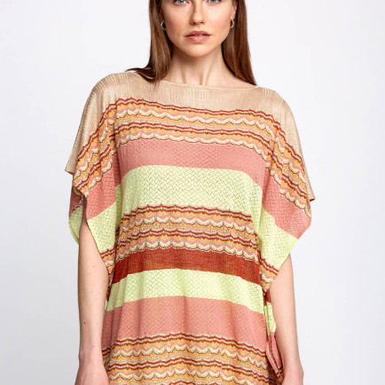 Knitss Kayık Yaka Ajur Detaylı Triko Tunik