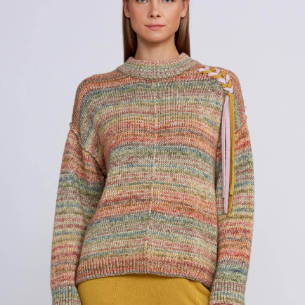 Knitss Organik Pamuk Yün Karışımlı Çok Renkli Triko