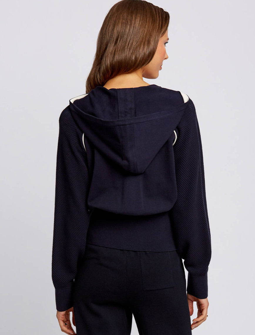 Knitss Organik Pamuk Kontrast Detaylı Lacivert Triko Ceket Knitss Organik Pamuk Kontrast Detaylı Lacivert Triko Ceket