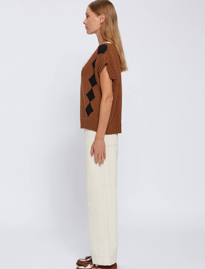 Knitss Organik Pamuk Oversıze Triko Yelek Knitss Organik Pamuk Oversıze Triko Yelek