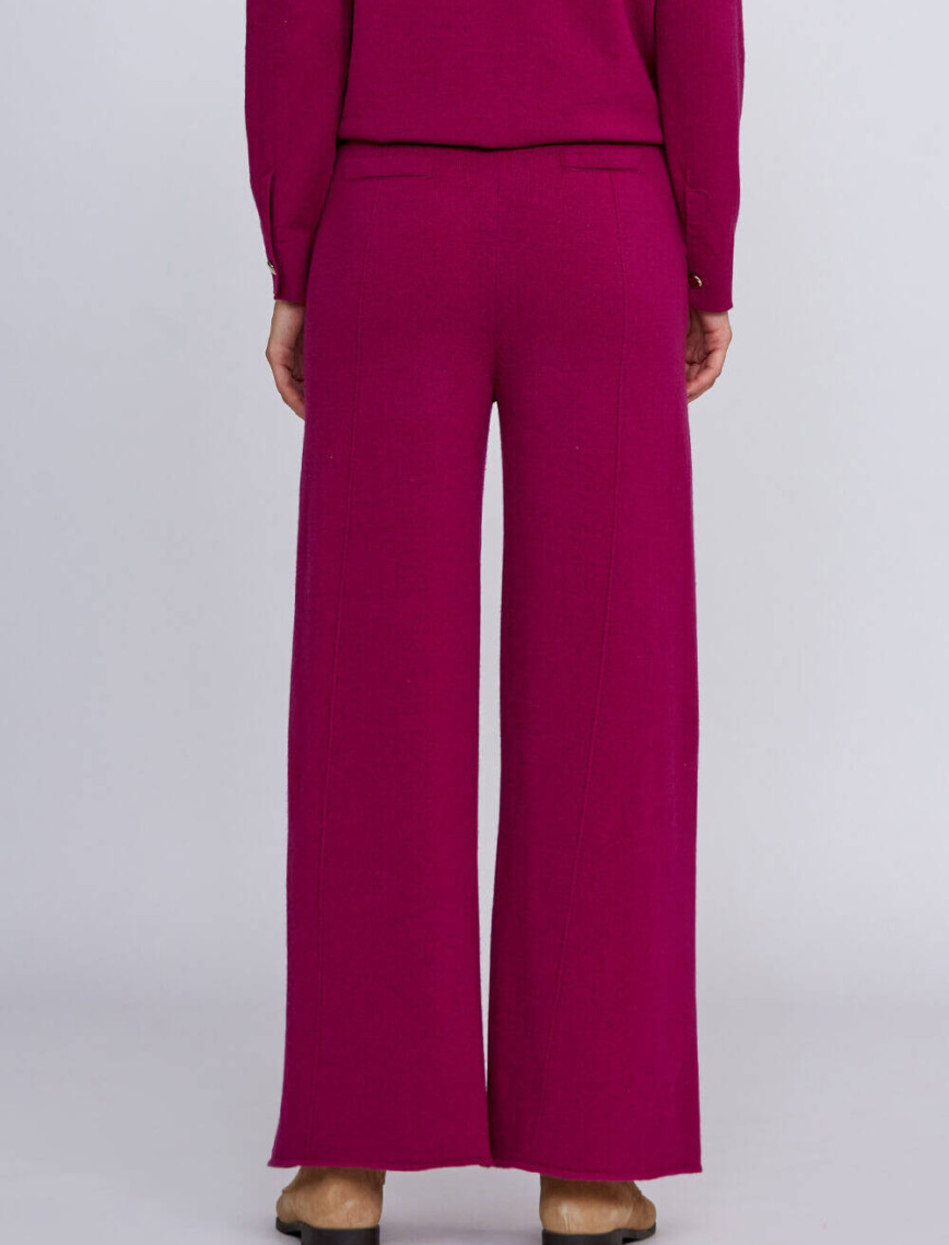 Knitss Kaşmir Karışımlı Bağcıklı Pembe Triko Pantolon Knitss Kaşmir Karışımlı Bağcıklı Pembe Triko Pantolon