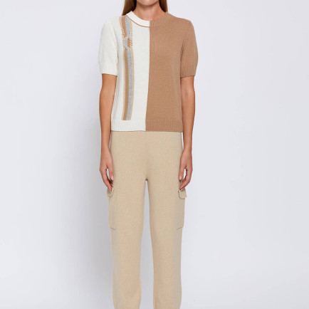 Knitss Kaşmir Karışımlı Bej Triko Kargo Pantolon Knitss Kaşmir Karışımlı Bej Triko Kargo Pantolon