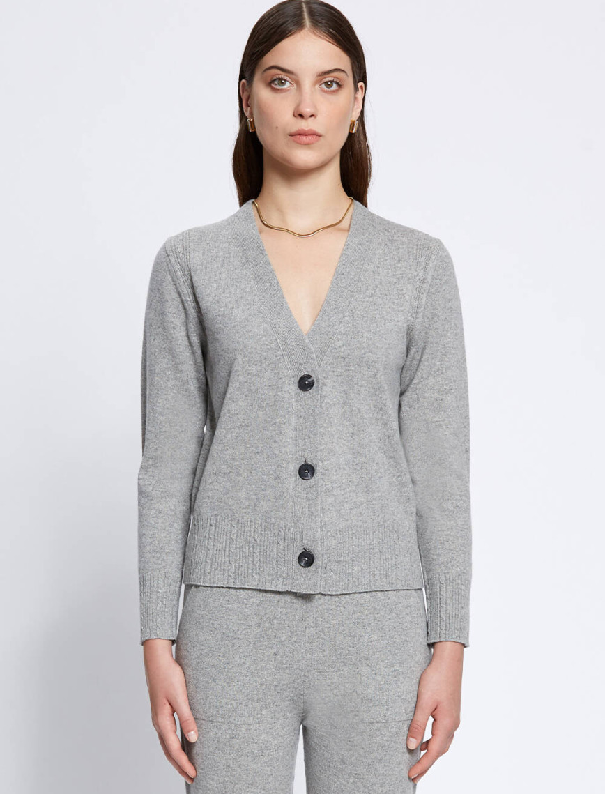 Knitss Saç Örgü Detaylı Gri Kaşmir Triko Hırka Knitss Saç Örgü Detaylı Gri Kaşmir Triko Hırka