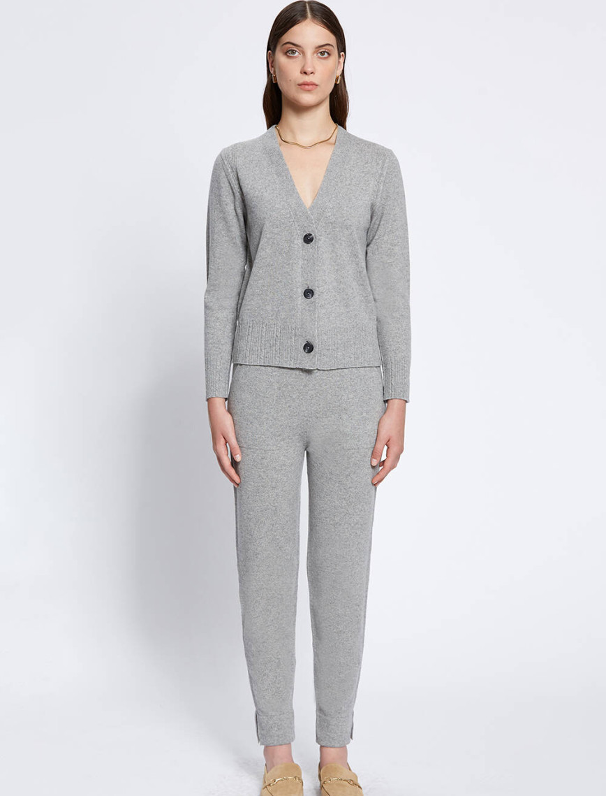 Knitss Saç Örgü Detaylı Gri Kaşmir Triko Hırka Knitss Saç Örgü Detaylı Gri Kaşmir Triko Hırka