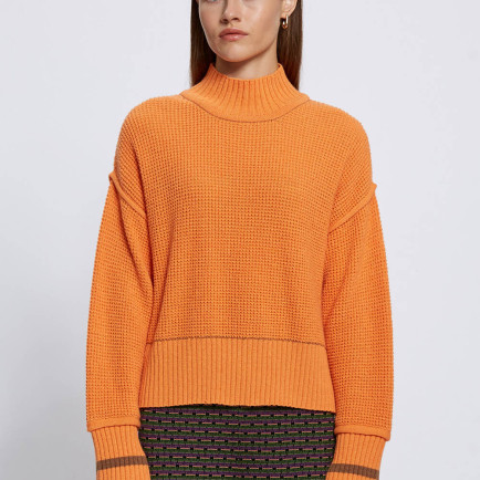 Knitss Oversıze Crop Turuncu Triko Knitss Oversıze Crop Turuncu Triko