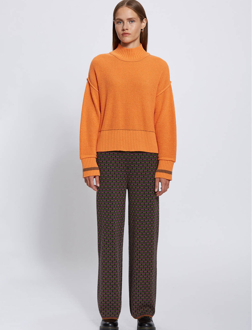 Knitss Oversıze Crop Turuncu Triko Knitss Oversıze Crop Turuncu Triko