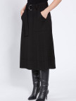 Knitss Kemer Detaylı Merino Yün Siyah Triko Etek Knitss Kemer Detaylı Merino Yün Siyah Triko Etek
