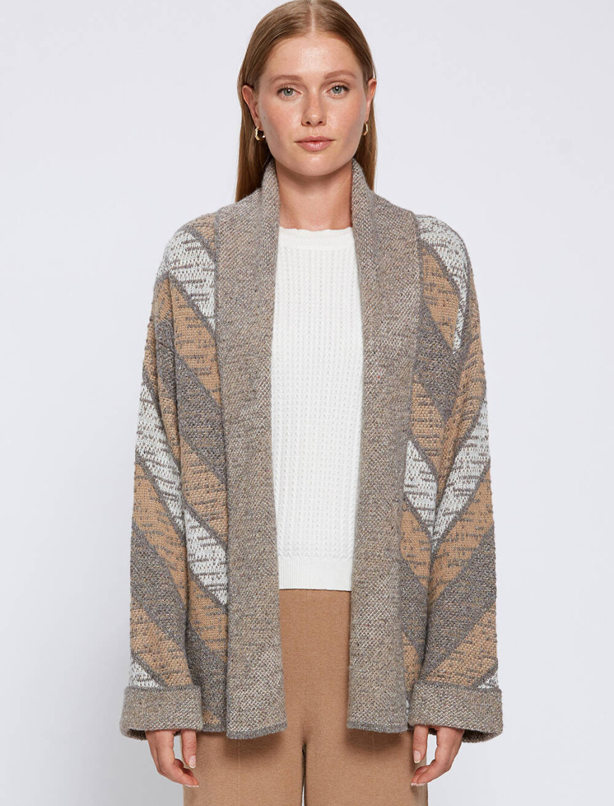 Knitss Kaşmir Karışımlı Camel Gri Triko Hırka Knitss Kaşmir Karışımlı Camel Gri Triko Hırka