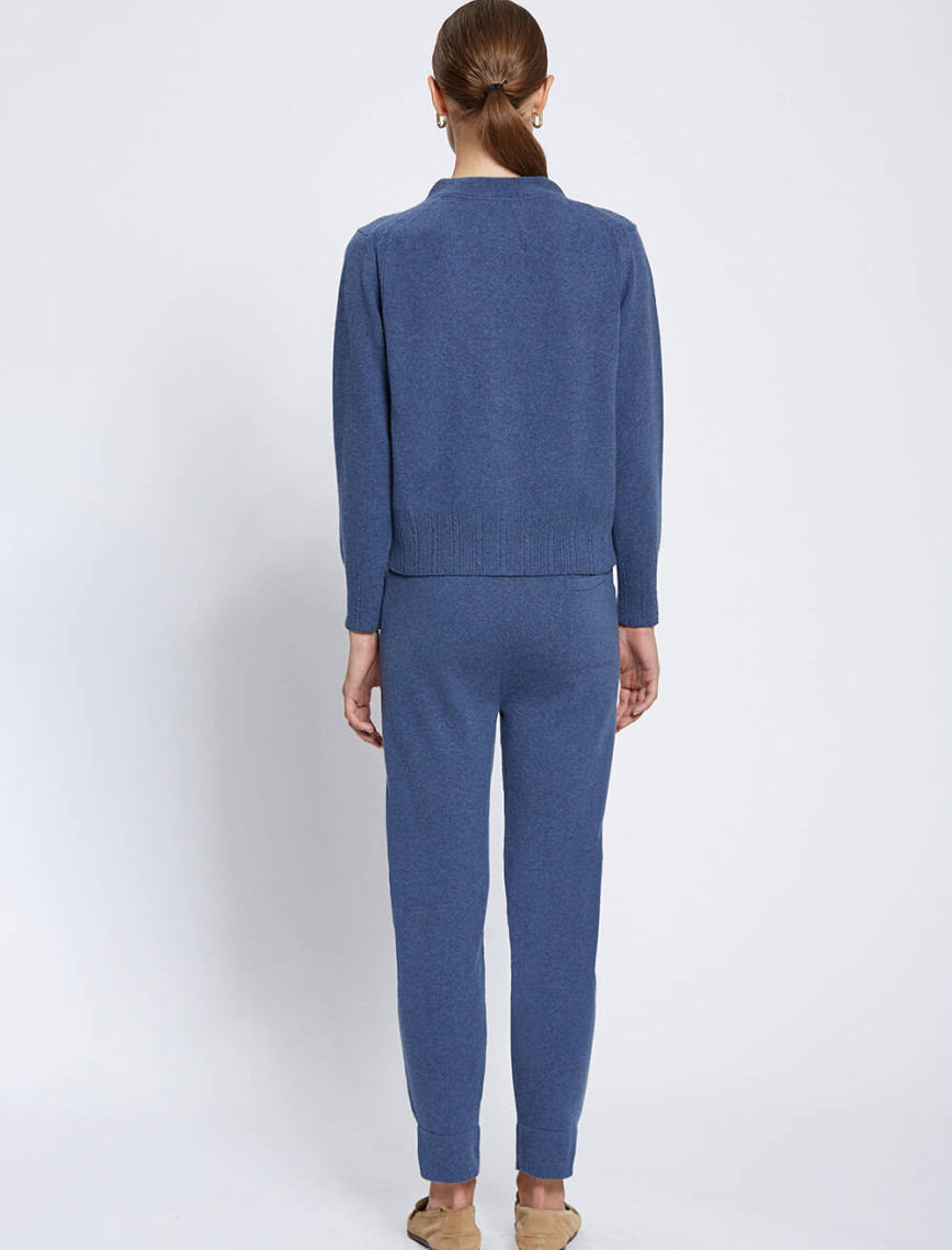 Knitss Saç Örgü Detaylı Mavi Kaşmir Triko Hırka Knitss Saç Örgü Detaylı Mavi Kaşmir Triko Hırka