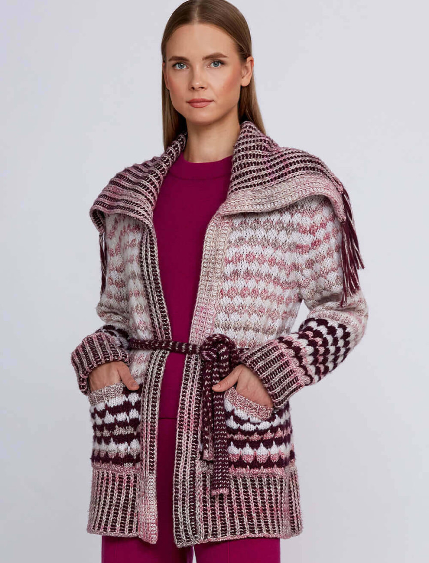 Knitss Organik Pamuk Yün Karışımlı Pembe Triko Hırka Knitss Organik Pamuk Yün Karışımlı Pembe Triko Hırka