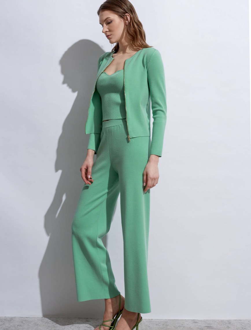 Knitss Slim Fit Yeşil Triko Hırka Knitss Slim Fit Yeşil Triko Hırka