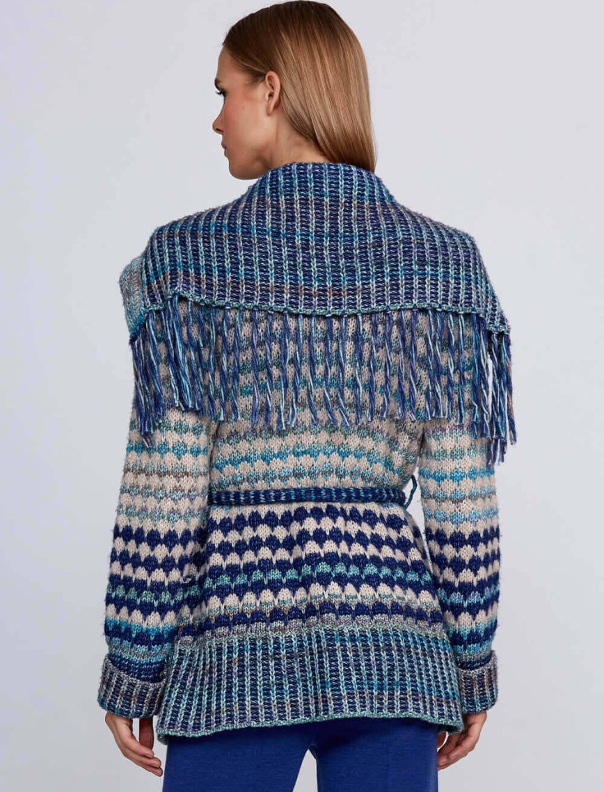 Knitss Organik Pamuk Yün Karışımlı Mavi Triko Hırka Knitss Organik Pamuk Yün Karışımlı Mavi Triko Hırka