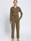 Knitss Kaşmir Karışımlı Bağcıklı Haki Triko Pantolon Knitss Kaşmir Karışımlı Bağcıklı Haki Triko Pantolon