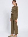 Knitss Kaşmir Karışımlı Bağcıklı Haki Triko Pantolon Knitss Kaşmir Karışımlı Bağcıklı Haki Triko Pantolon