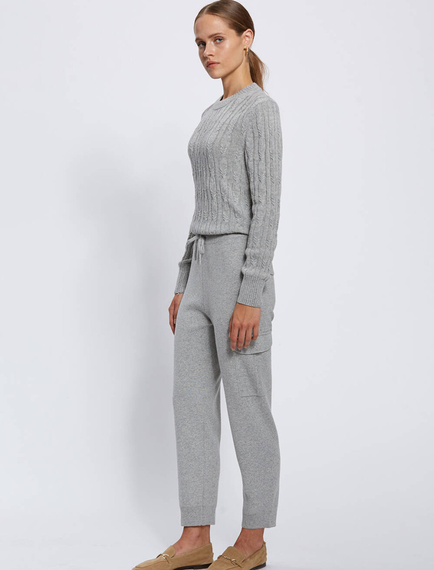 Knitss Kaşmir Karışımlı Gri Triko Kargo Pantolon Knitss Kaşmir Karışımlı Gri Triko Kargo Pantolon
