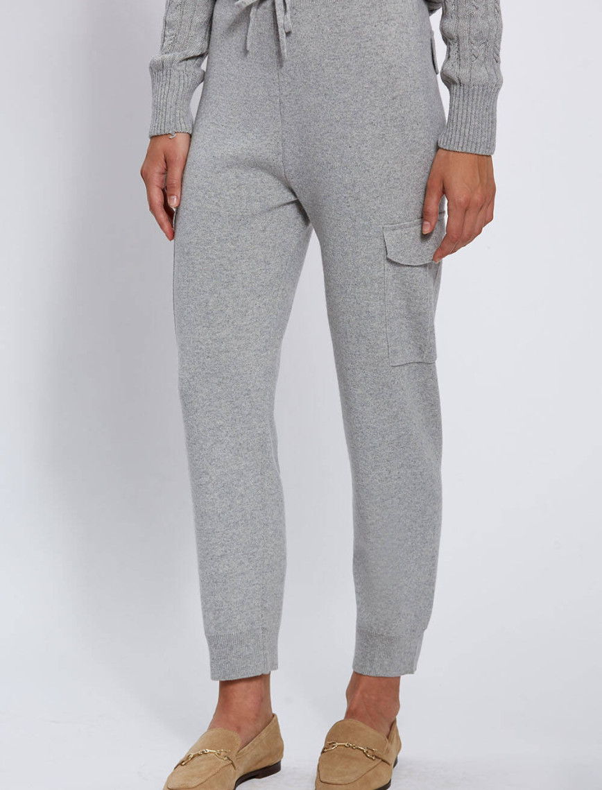 Knitss Kaşmir Karışımlı Gri Triko Kargo Pantolon Knitss Kaşmir Karışımlı Gri Triko Kargo Pantolon