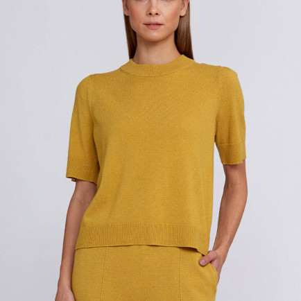 Knitss Kaşmir Karışımlı Hardal Rengi Triko Üst Knitss Kaşmir Karışımlı Hardal Rengi Triko Üst