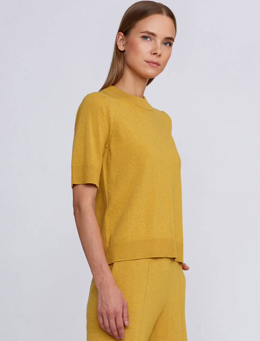 Knitss Kaşmir Karışımlı Hardal Rengi Triko Üst Knitss Kaşmir Karışımlı Hardal Rengi Triko Üst