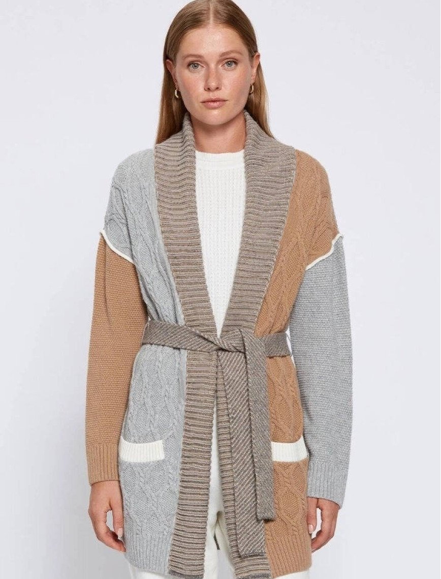 Knitss Kaşmir Karışımlı Color Blok Triko Hırka Knitss Kaşmir Karışımlı Color Blok Triko Hırka