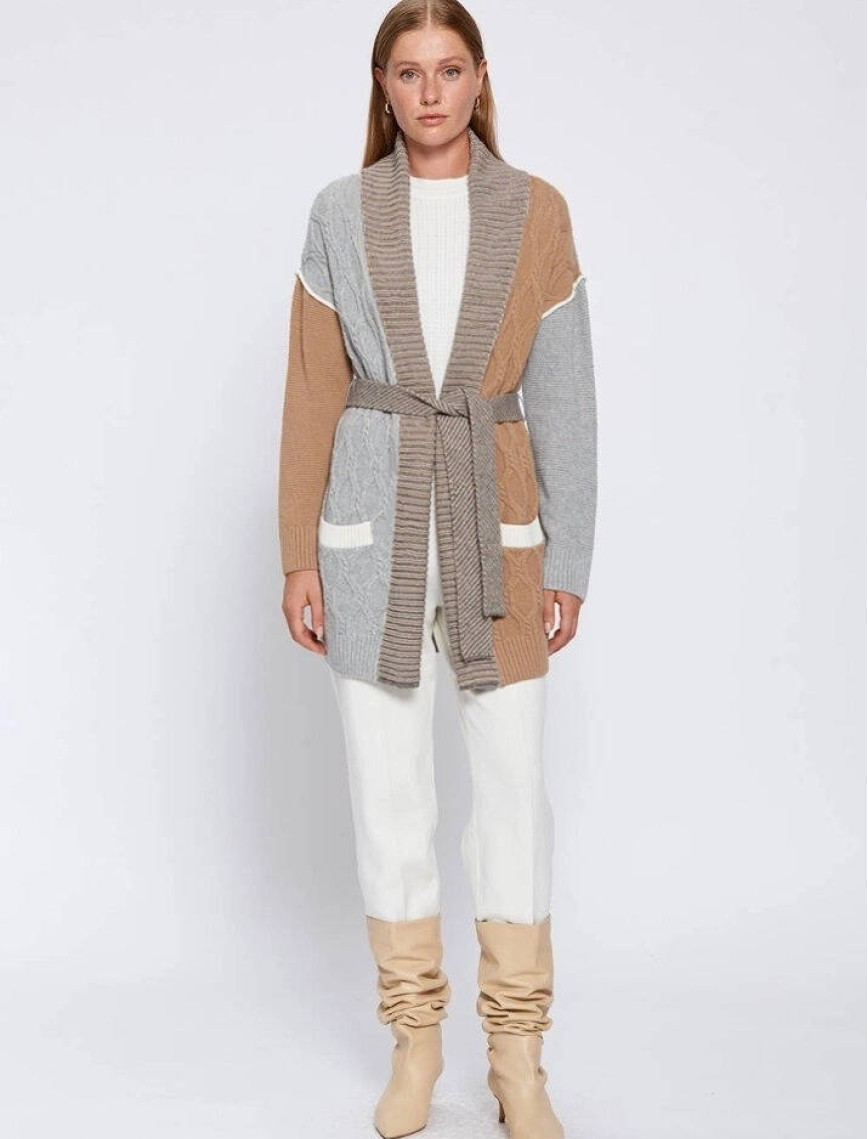 Knitss Kaşmir Karışımlı Color Blok Triko Hırka Knitss Kaşmir Karışımlı Color Blok Triko Hırka