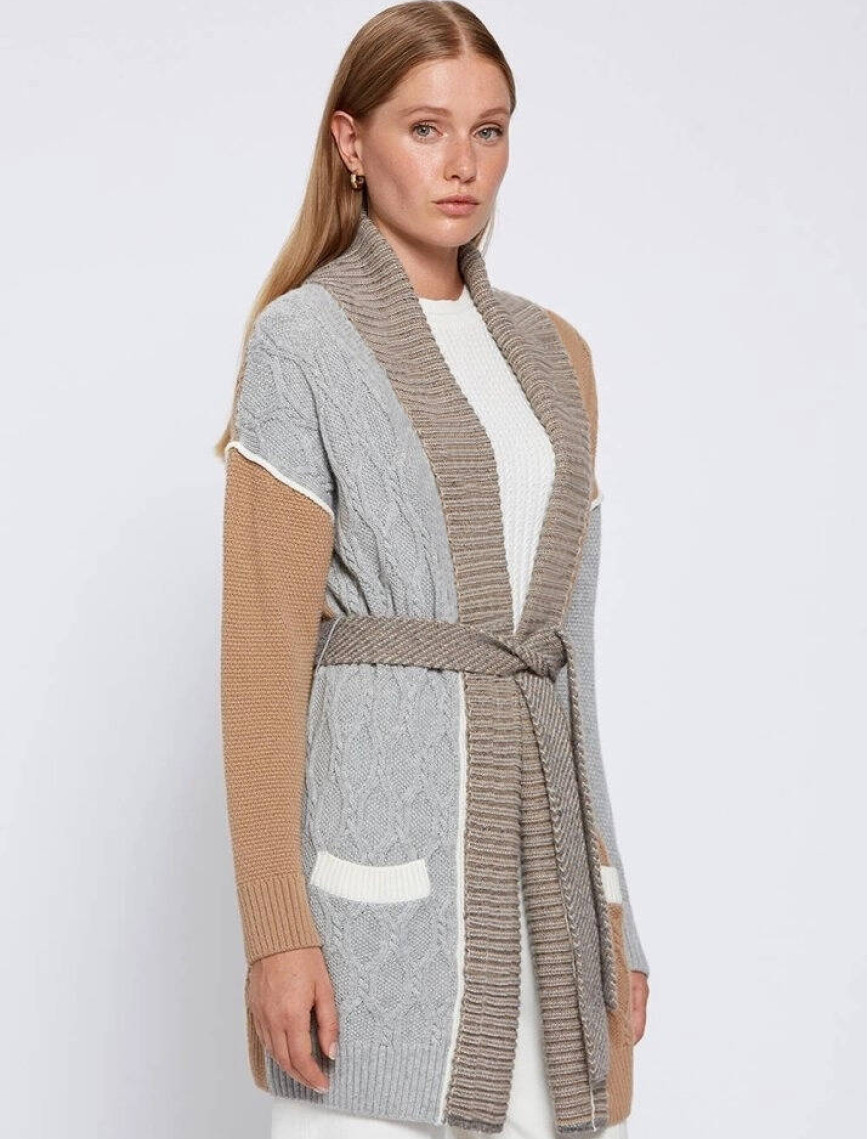 Knitss Kaşmir Karışımlı Color Blok Triko Hırka Knitss Kaşmir Karışımlı Color Blok Triko Hırka