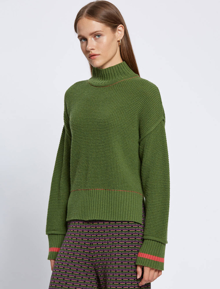 Knitss Oversıze Crop Yeşil Triko Knitss Oversıze Crop Yeşil Triko