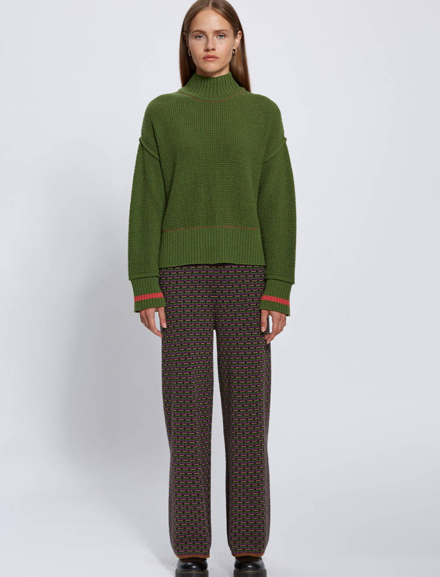 Knitss Oversıze Crop Yeşil Triko Knitss Oversıze Crop Yeşil Triko