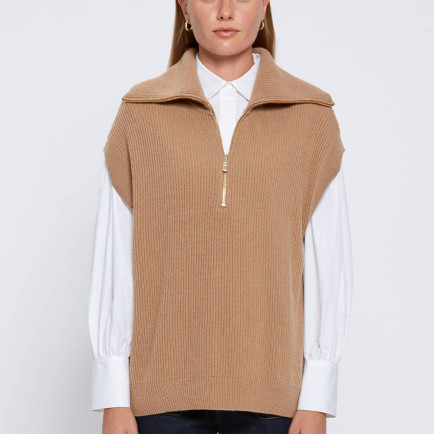 Knitss Oversıze Camel Triko Yelek Knitss Oversıze Camel Triko Yelek