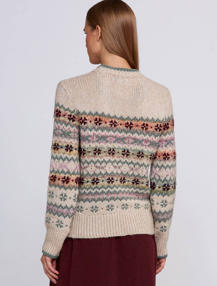 Knitss Kış Desenli Krem Rengi Triko Knitss Kış Desenli Krem Rengi Triko