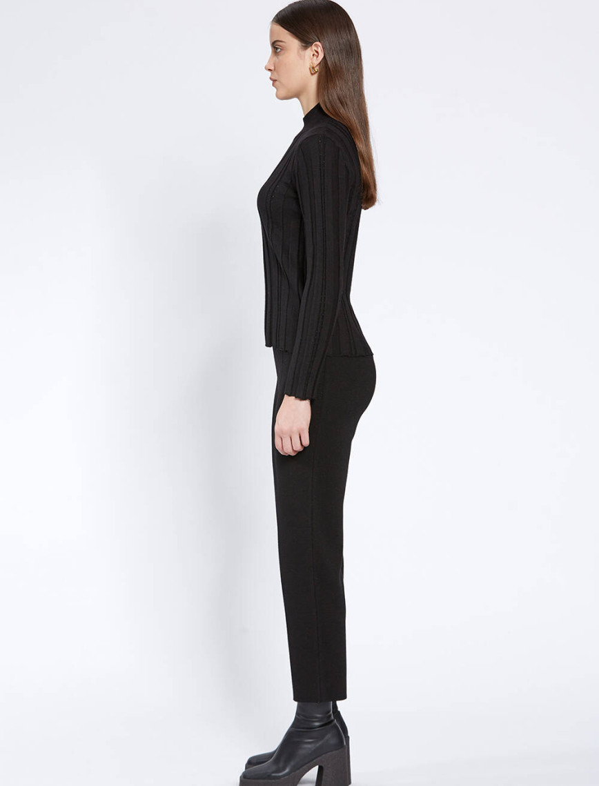 Knitss Uzun Kollu Balıkçı Yaka Merino Yün Siyah Triko Knitss Uzun Kollu Balıkçı Yaka Merino Yün Siyah Triko