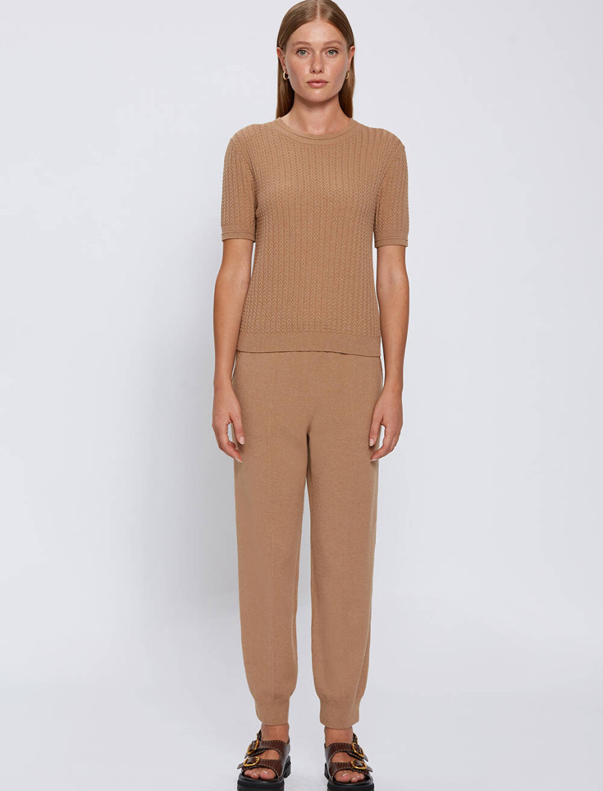 Knitss Örgü Detaylı Camel Triko Üst Knitss Örgü Detaylı Camel Triko Üst