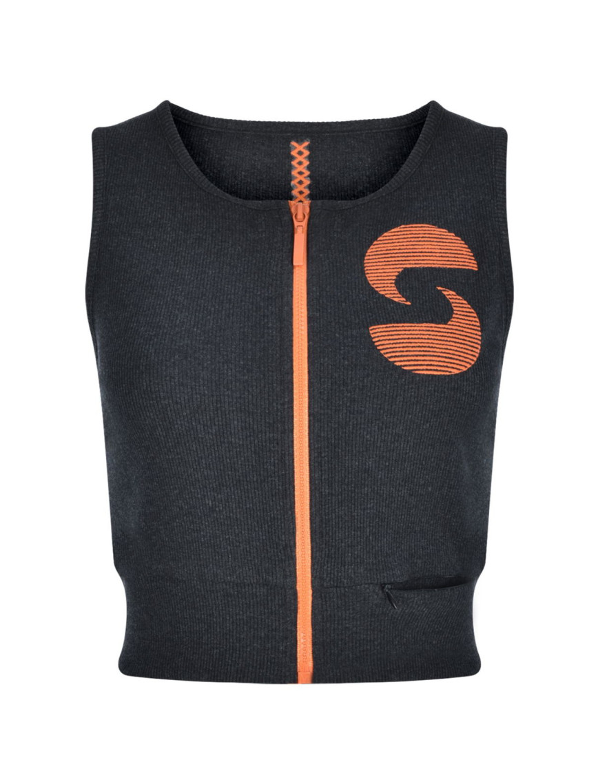 Nasaqu Kadın Aktif Fermuarlı Antrasit Crop Top Nasaqu Kadın Aktif Fermuarlı Antrasit Crop Top