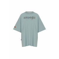 Nasaqu Kadın Zini Süper Oversize Sırtı Yırtmaçlı Aero Mint T-Shirt